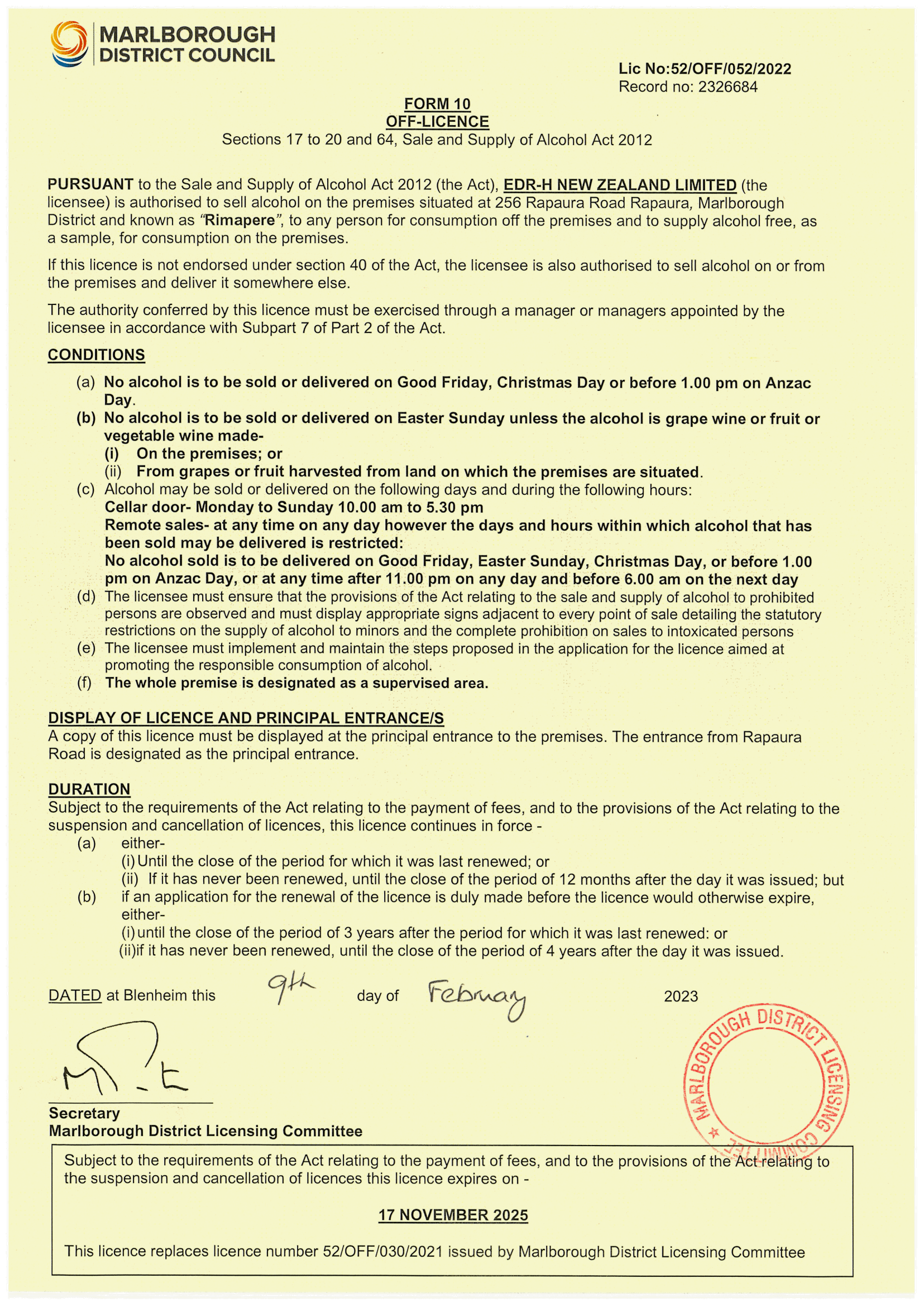 EDRH NZ OFF LIC both C Ds 1